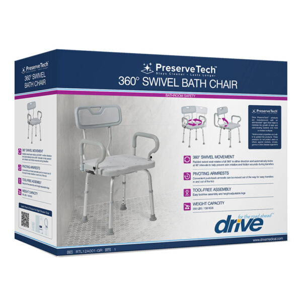 Bath Seat/Shower chair with Back Swivel - Image 4