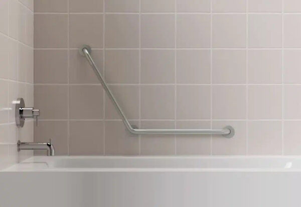 120° Angle Grab Bar. Size: 24X24. Color: Knurled Stainless Steel - Image 3