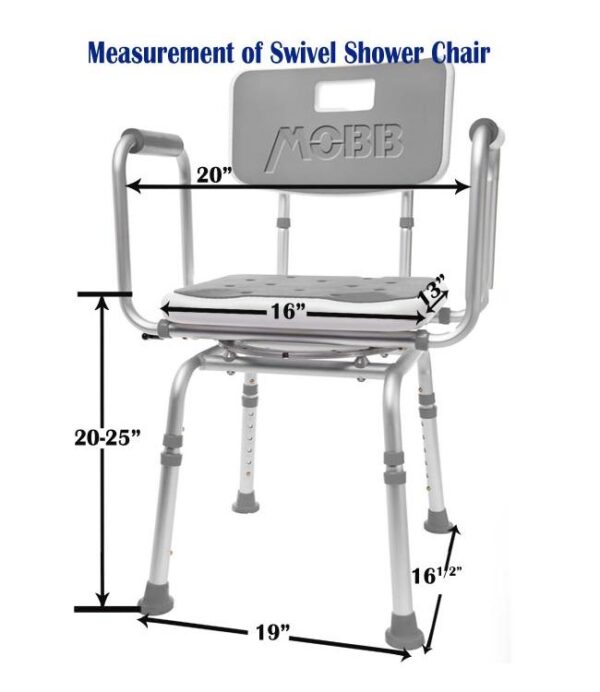 Bath Seat/Shower chair with Back Swivel - Image 3