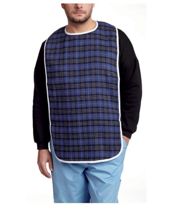 Bib Adult Terry Cloth and Cotton Bib with Snaps