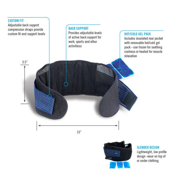 Back Belt with Hot & Cold Gel Pack - Image 2