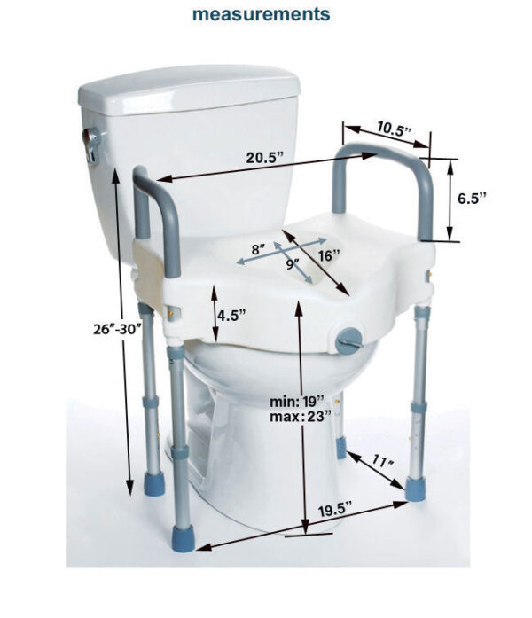 Raised Toilet Seat with Adjustable Legs - Image 3